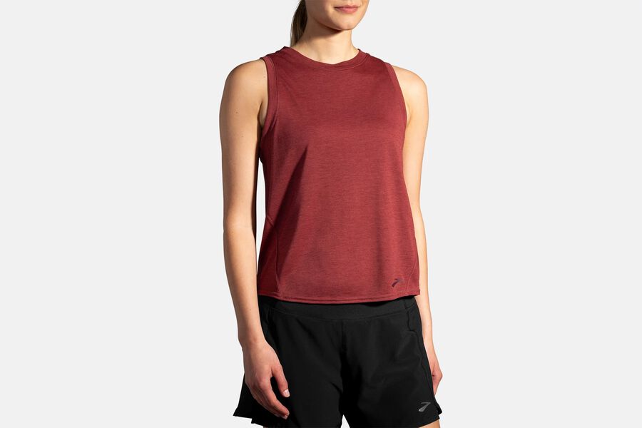 Womens Brooks Distance Tank Tops Heather Terracotta | 629851-OVZ